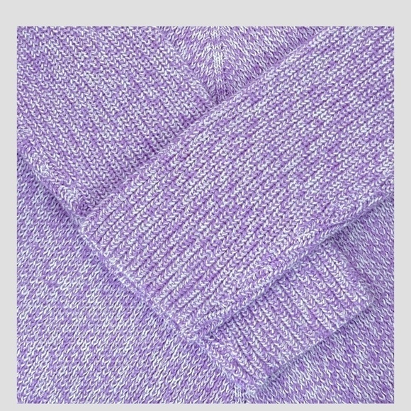 Talbots Shaker Stitch Sweater Pima Cotton Marled Purple Crew Neck Size Small - Picture 7 of 12